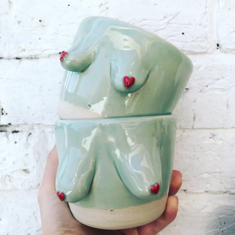 Ceramic Boob Planter 7x9cm